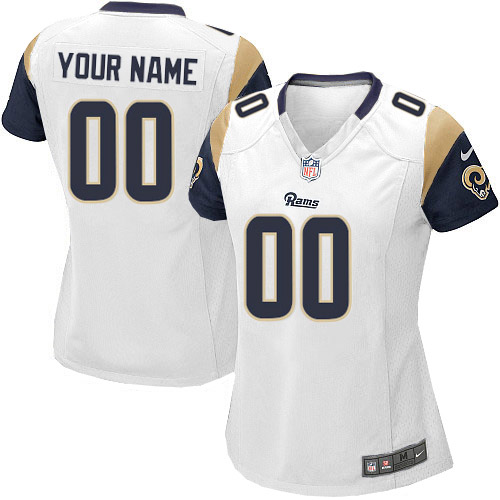 Nike Los Angeles Rams Customized White Stitched Women's NFL Jersey